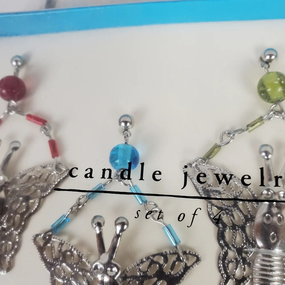 2/$25 Pier 1 Imports Candle Jewelry  Silver Metal Butterflies Set of 6 - Picture 3 of 14